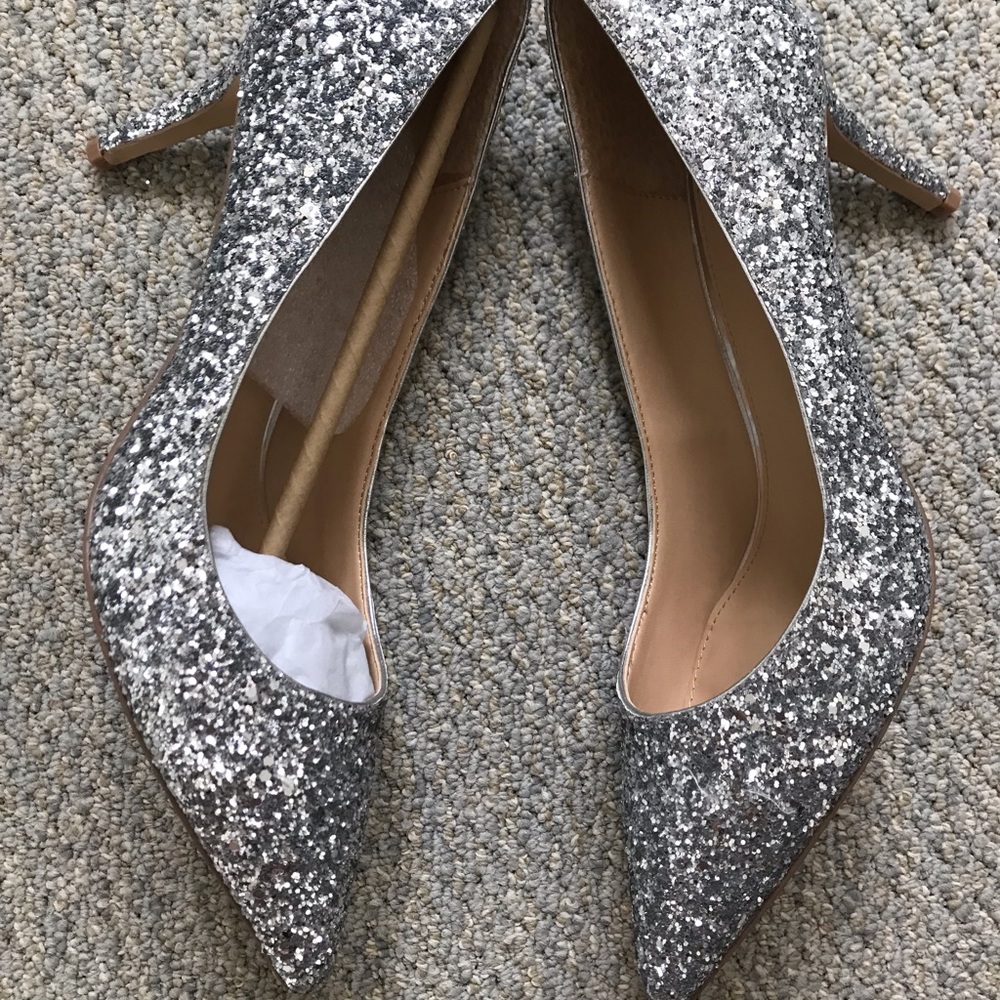 Badgley Mischka Lyla Pointed Evening Shoe Silver